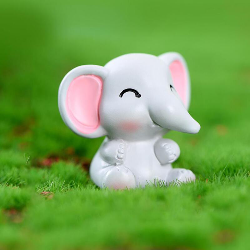 Gajah patung indah kartun gajah hewan patung gajah ornamen lanskap mikro kartun gajah patung kecil