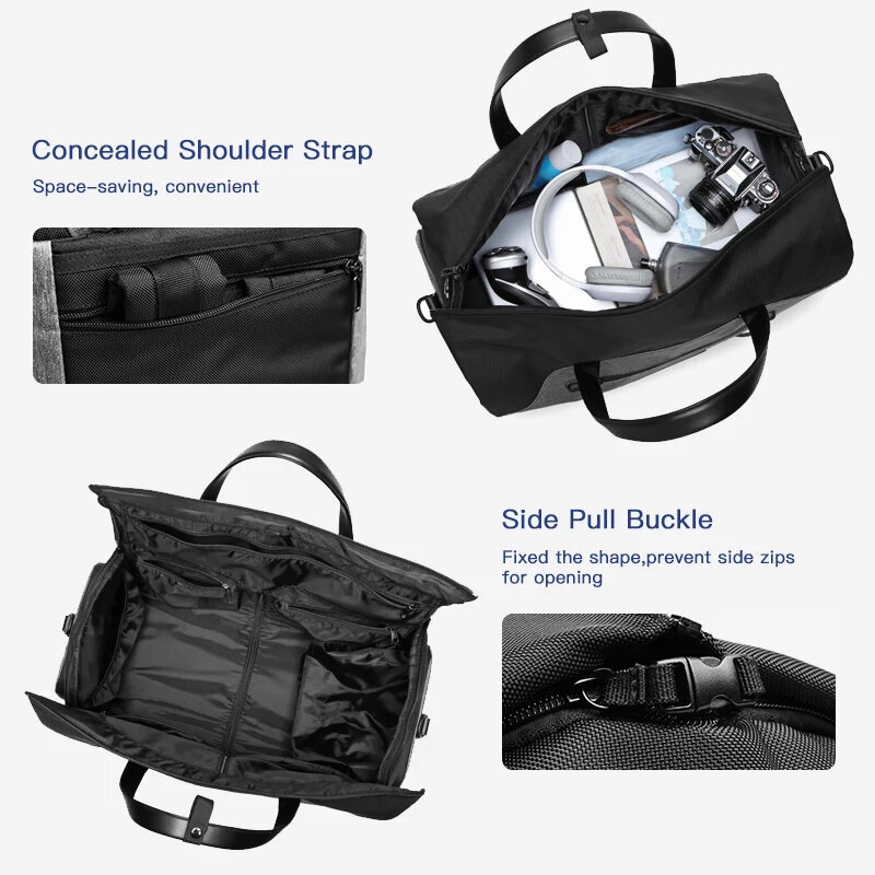 Tas Travel Pria Multifungsi, tas koper kapasitas besar, tas perjalanan, anti air, tas ransel pria, saku sepatu