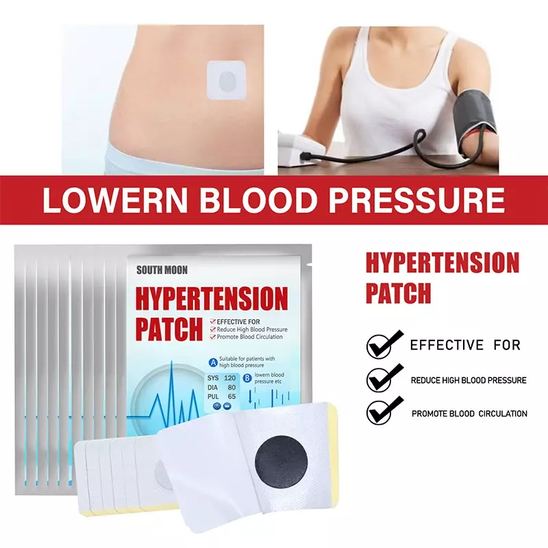 Parche antihipertensión de 50 piezas para el cuidado de la salud, Control de la presión arterial alta, vasos sanguíneos limpios, Reduce el azúcar, Diabete, yeso Herbal