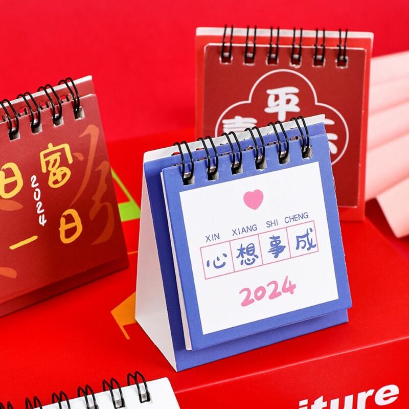 2024 Mini-kalendarz biurkowy biurkowy stojący kalendarz z klapką do planowania planowania codziennego harmonogramu