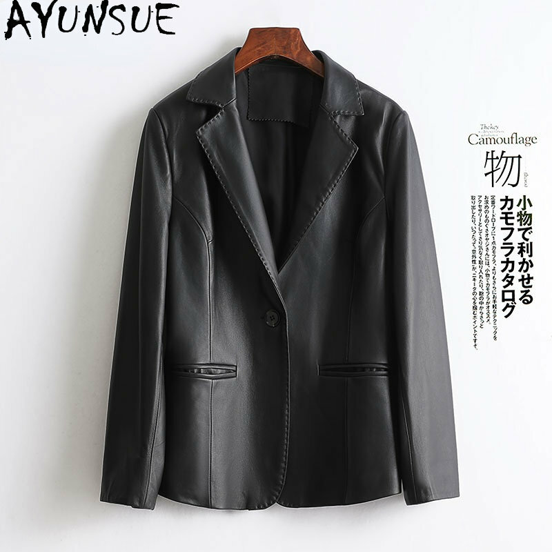 Куртка AYUNSUE из натуральной кожи женская, пальто из натуральной кожи для женщин, новинка 2023, весенние повседневные куртки из овечьей кожи, Женская куртка SGG