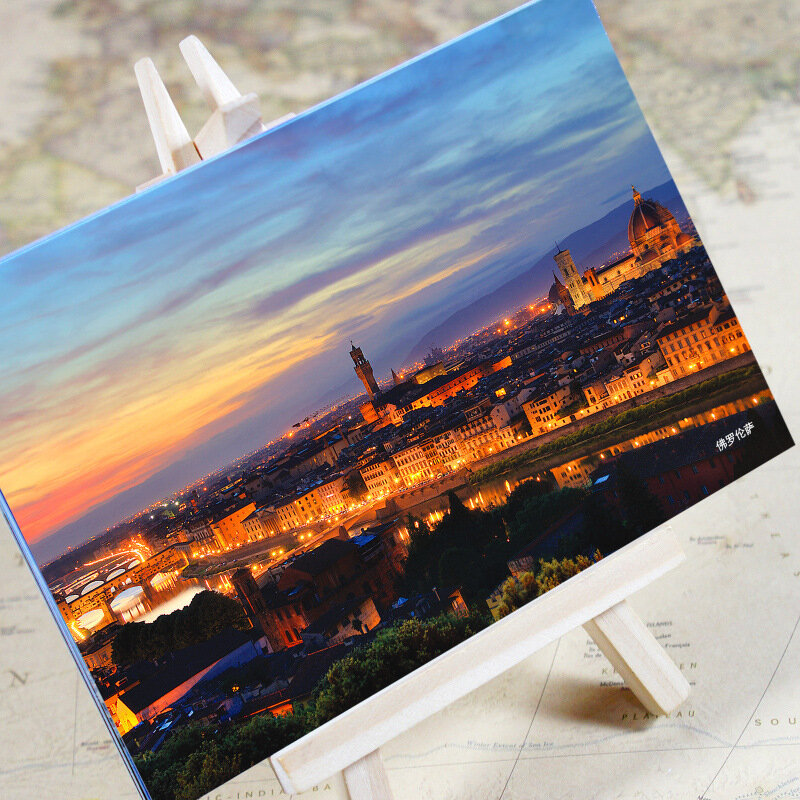 Tarjetas postales de la serie de ciudades encantadoras del mundo, paisaje de la ciudad romana, fotografía HD, Postales de felicitación, 6 piezas por juego
