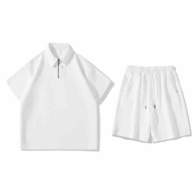 Homens avançados tecido negócio e lazer conjunto de duas peças, camisa polo e shorts, design de moda, verão, novo, 2022