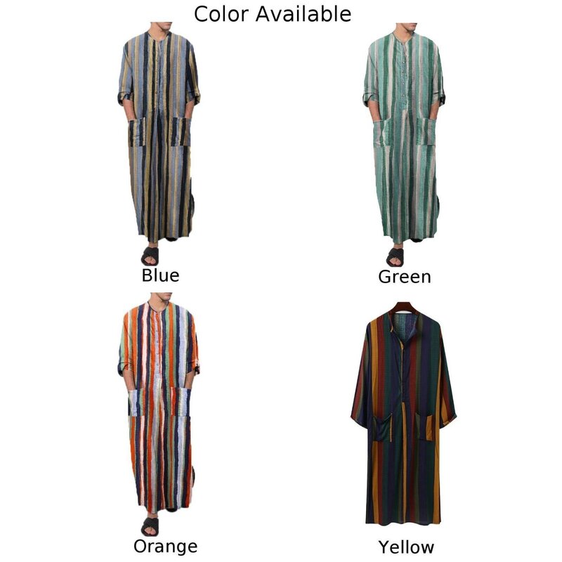 New Men's Half Sleeve Jubba Thobe Long T-Shirts Muslim Clothing Saudi Jubba Arab Kaftan Thobe Long Dress Robe
