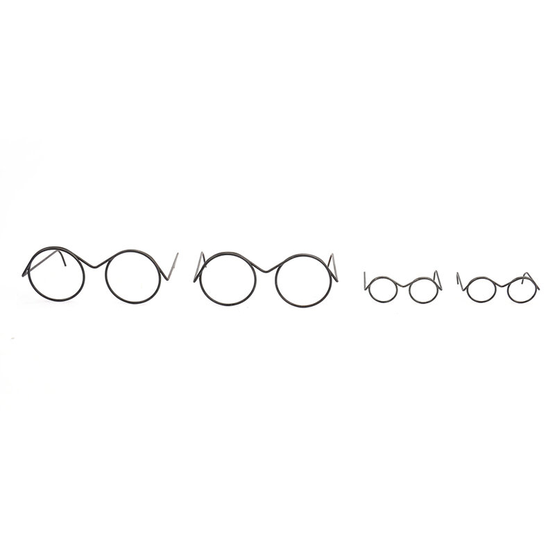 Fashion Round Frame Lensless Retro Cool Doll Glasses For Doll Accessories