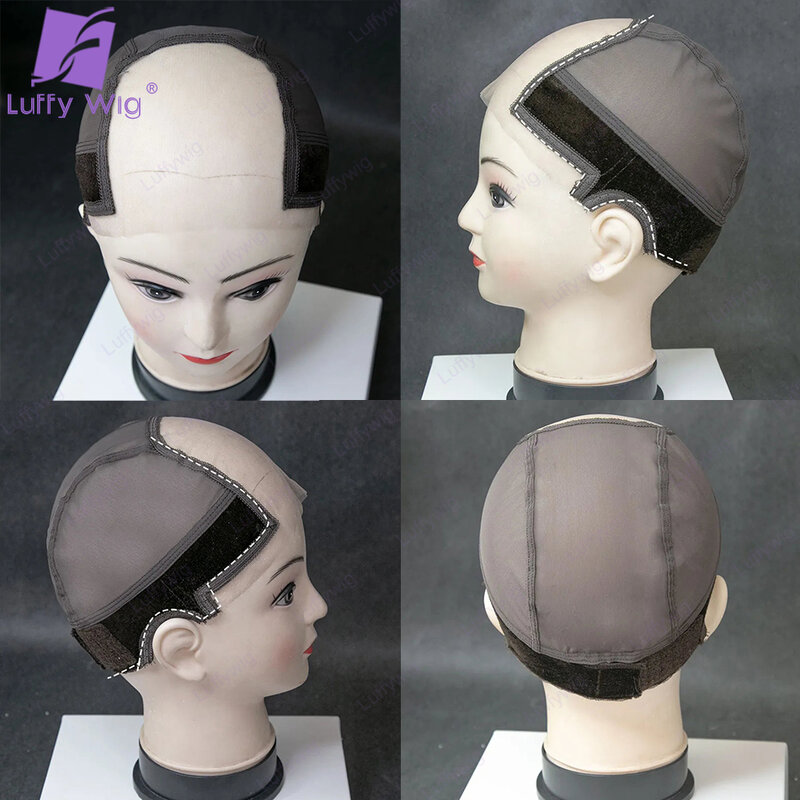Non Slip Wig Cap For Making Wigs Swiss Lace Genius Wig Cap With Adjustable Velcro U Part Lace Wig Cap for Wearing Under Wigs