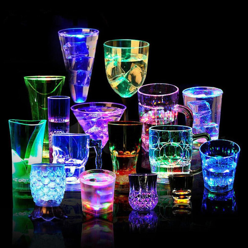 1pc LED Bottle Light Stickers Super Bright Cup Mat Glowing Coaster Lamp for Wedding New Year Xmas Party Drink Cup Vase Decor