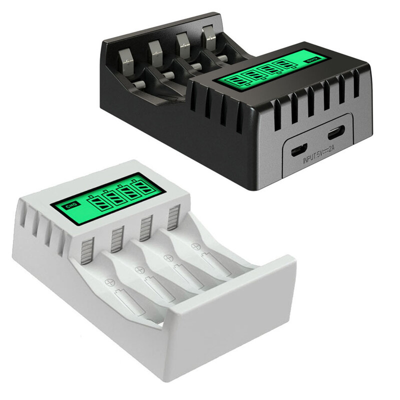 1Pc Lcd-Scherm Batterijlader Met 4 Slot Voor Aa/Aaa Nicd Oplaadbare Batterij Kortsluiting Bescherming Opladen Adapter