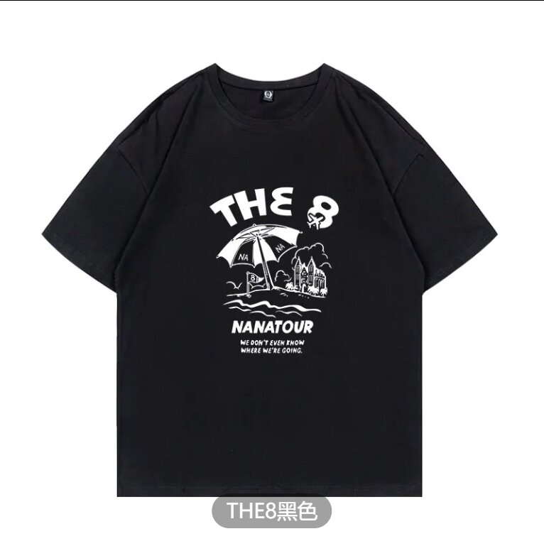 Kpop NANATour 티셔츠 여성용 상의, S.COUPS JEONGHAN THE8 레터 프린트 티셔츠, Y2K 코튼 상의, 여름