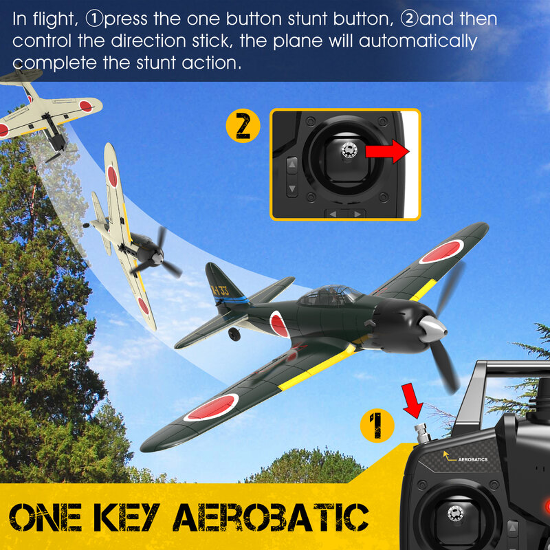 Zero Warplane-Avión de 4 canales para principiantes, RTF con estabilizador Xpilot, aeroplano de una tecla, juguetes para exteriores para niños