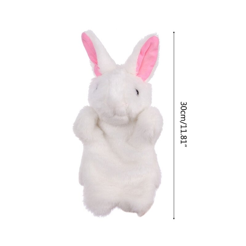 Kids Hand Puppet Soft Plush Bunny Stuffed Animal Rabbit Gift for Girl & Boy