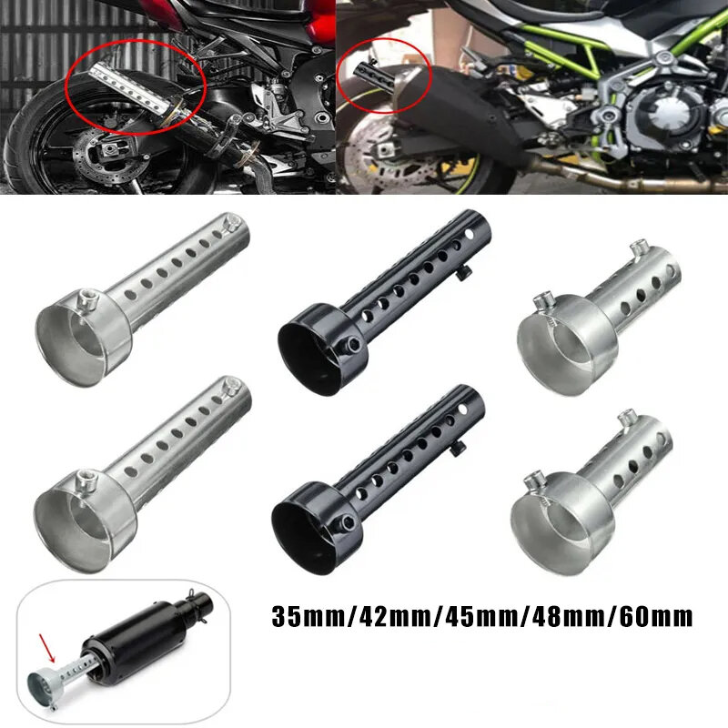 Silenciador de escape de aço inoxidável para motocicleta, DB Killer, silenciador universal, inserir defletor, 35mm, 42mm, 45mm, 48mm, 60mm