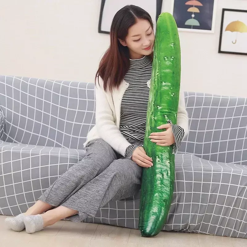 50-110cm Symulowany ogórek kreatywna poduszka roślinna pluszowe owoce warzywa jedzenie antystresowa miękka dziewczyna zabawka dla dzieci prezent