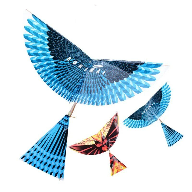 1PC New Flying Birds Kite Elastic Rubber Band Powered Flying Birds Kite Funny Kids Toy Gift