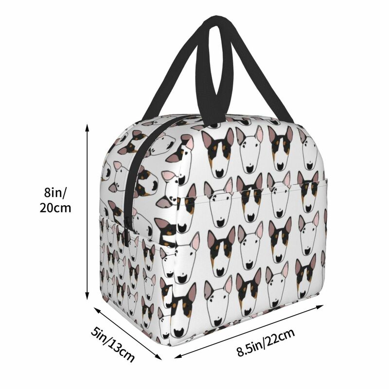 Bull Terrier Dogs Portable Lunch Box For Women Kids Warm Cooler Thermal Food Insulated Lunch Bag Office Work Picnic Storage Bag