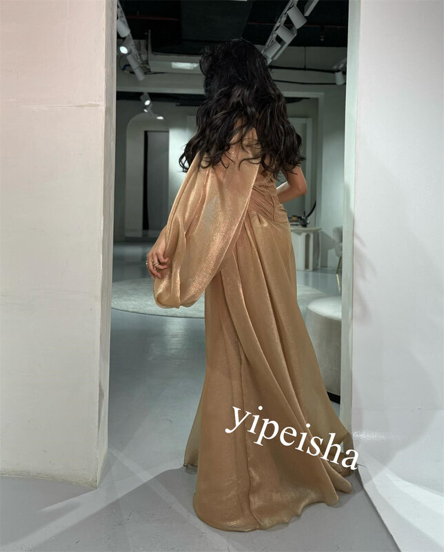 Prom Dress Evening Ball    Chiffon Pleat Party A-line One-shoulder Bespoke Occasion Gown Long Es Saudi Arabia
