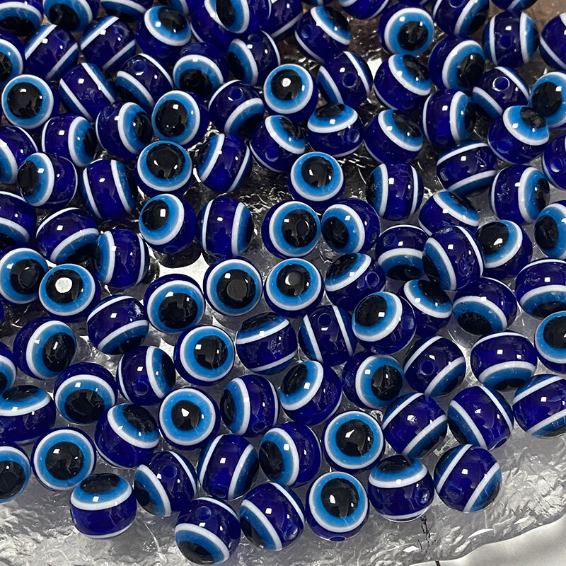 100 buah 2mm manik longgar mata jahat Beruntung untuk gelang kalung rantai konektor manik grosir mata biru antik perhiasan DIY