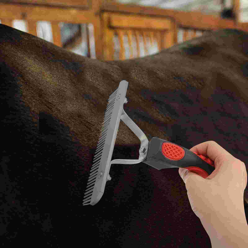 Sikat pembersih pengikis keringat kuda, alat perawatan sikat rambut hewan peliharaan sisir karet berguna anak-anak