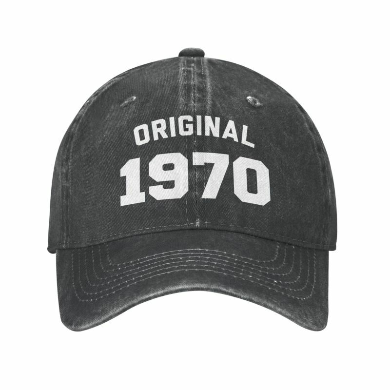 Boné de beisebol de algodão punk para homens e mulheres Boné de algodão engraçado chapéu de pai respirável presente de aniversário, original nascido em 1970