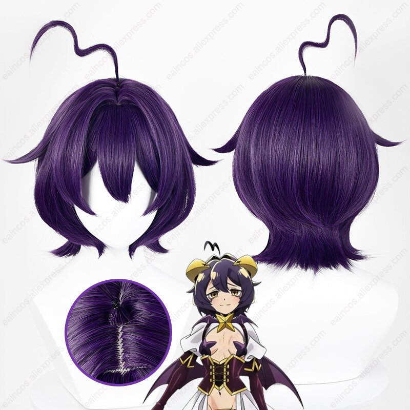 Anime Hiiragi Utena Pruik 33Cm Korte Paarse Zwarte Pruiken Hittebestendig Synthetisch Haar