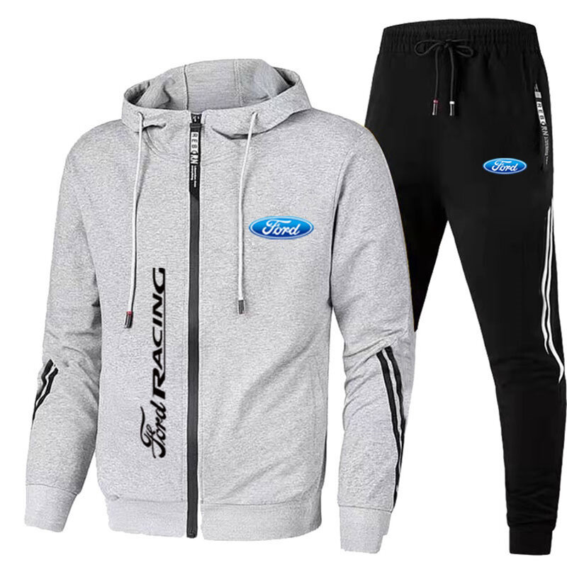Neues Casual Sports Shirt Set Ford Car Logo bedrucktes Hoodie Set Outdoor Running 2-teiliges Set Sport bekleidung versand kostenfrei M-3XL