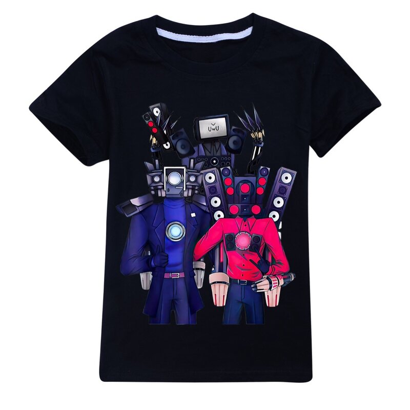 Hot Game Skibidi toaleta T Shirt dla dzieci Speaker Man Camcorderman odzież dla chłopców koszulki bawełniane nastolatek dziewczyny z krótkim rękawem