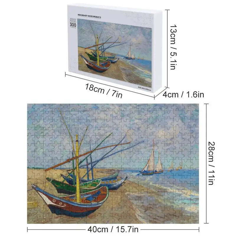 Van Gogh Jigsaw Puzzle Personalized Wooden Name Photo Custom Wooden Adults Works Of Art Puzzle