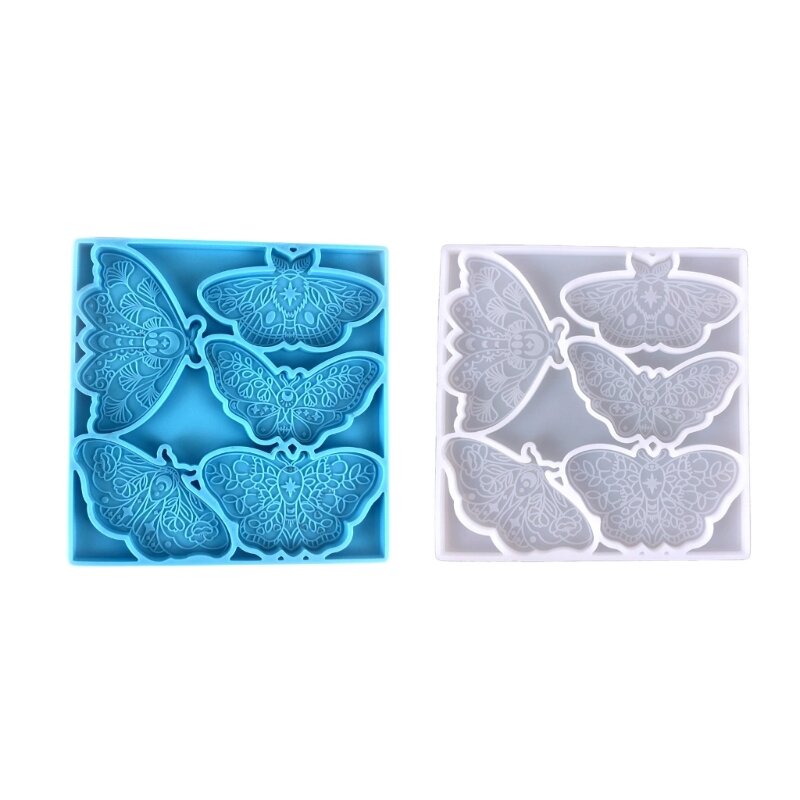 Stampo in silicone per stampo epossidico cristallo fai-da-te per pendente a forma farfalla, specchio artigianale, stampo