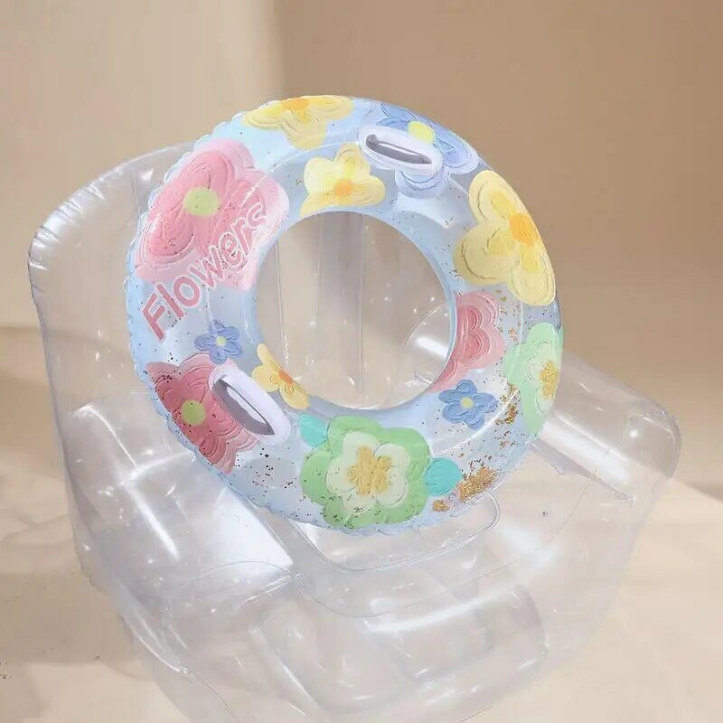 Inflatable Swimming Circle Floating Kid's Summer Sequin Swimming Ring Highly Waterproof Water Fun Toy For Home Pools Outdoor