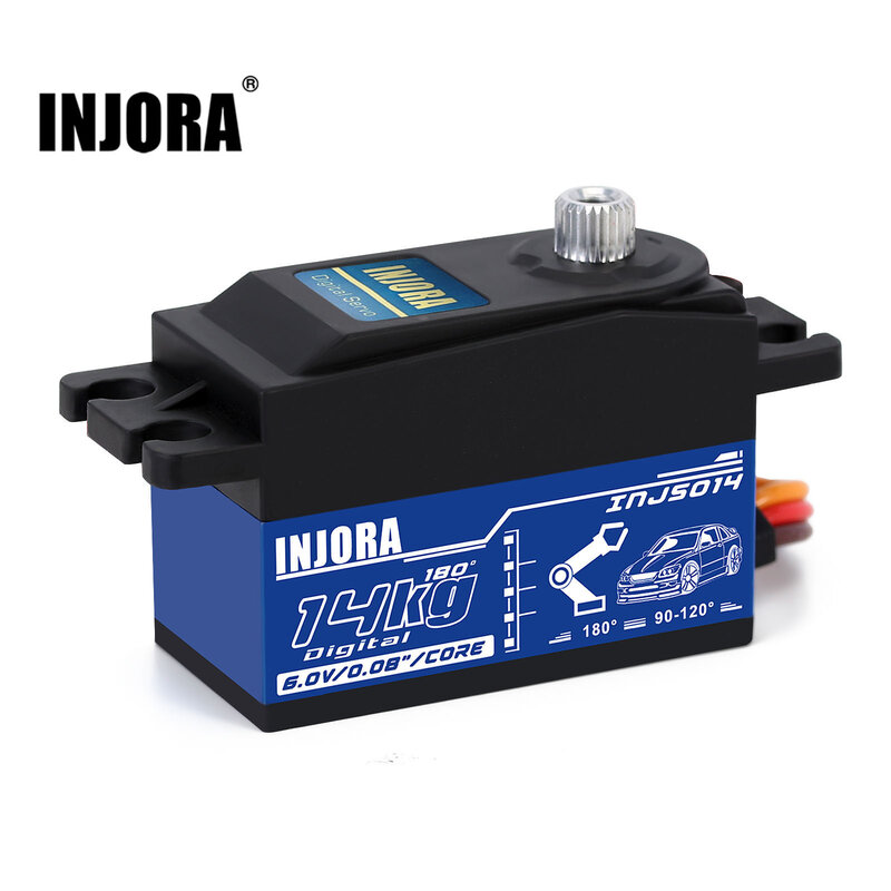INJS014 14KG Metal Gear Digital Core Servo Low Profile for 1/10 RC On-Road Touring Drift Car Tamiya Kyosho Helicopter Model