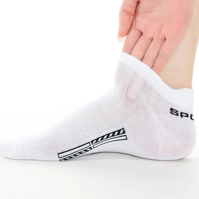3Pairs Organic Cotton Men Socks Ankle Breathable Mesh Sports Sock Casual Athletic Summer Thin Short Sokken Plus Size EU36-44