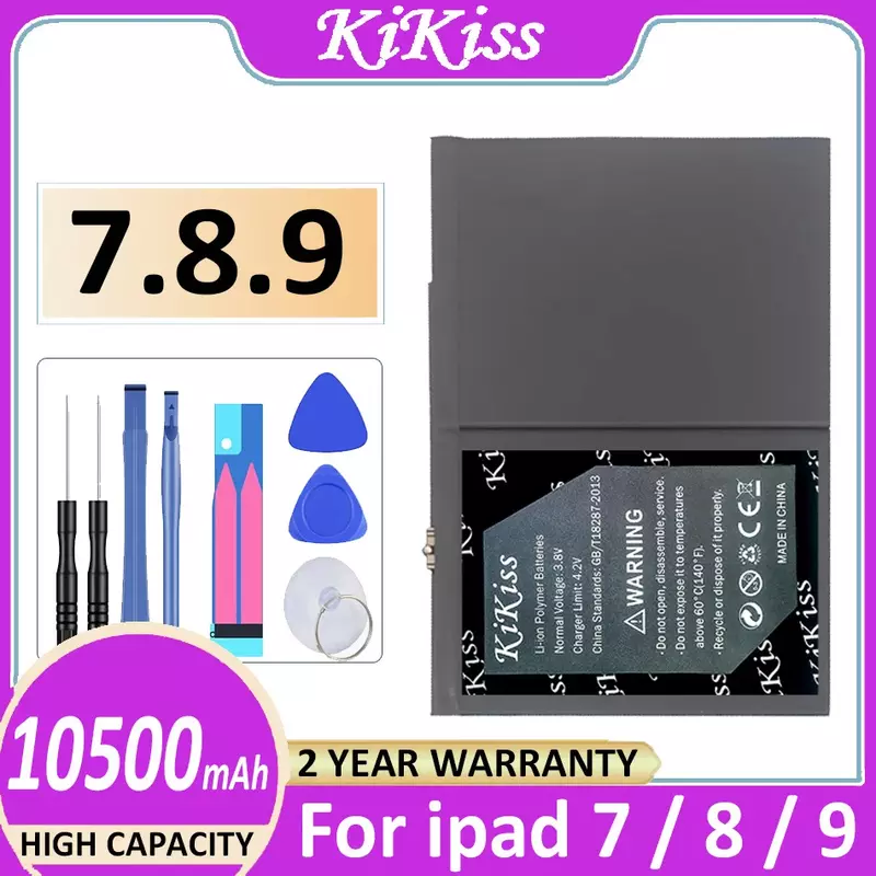 KiKiss-Bateria para iPad, 10500mAh, iPad 7, 8, 9, iPad 7, iPad 8, iPad 9, A2197, A2200, A2198, A2199, A2270, A2428, A2429, A2430