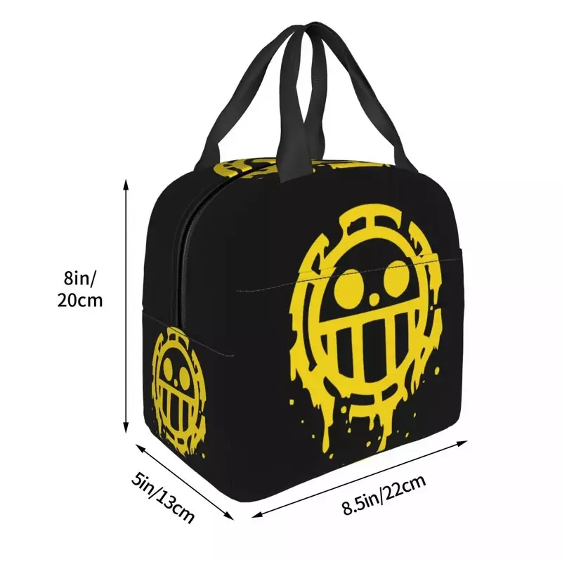 Un pezzo isolato pranzo Tote Bag per le donne bambini cuore pirati Trafalgar Law riutilizzabile termico Cooler Lunch Box borse da Picnic