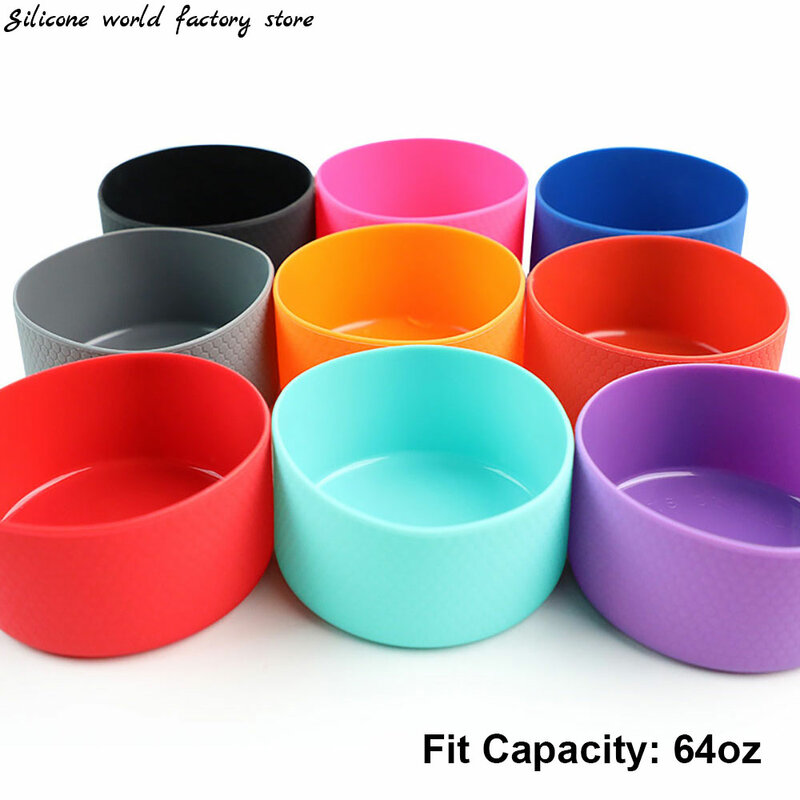 64oz 12.5cm Bottle Cover Cup Heat Insulation Bottom Cover 125mm Anti Slip Sleeve Coaster Silicone Base Sports Cup Cover