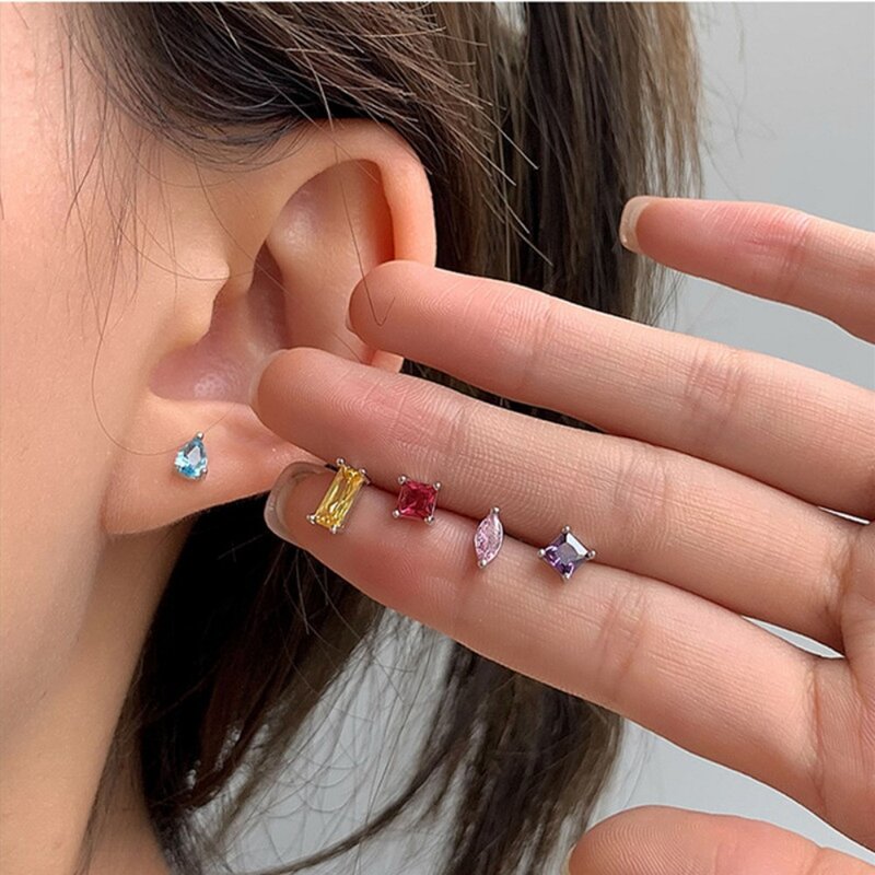 Monkton Sterling Silber Wasser tropfen/Mariquesa/Rechteck geometrische Ohrringe für Frauen Saphir Ohr stecker für Mädchen Geschenk