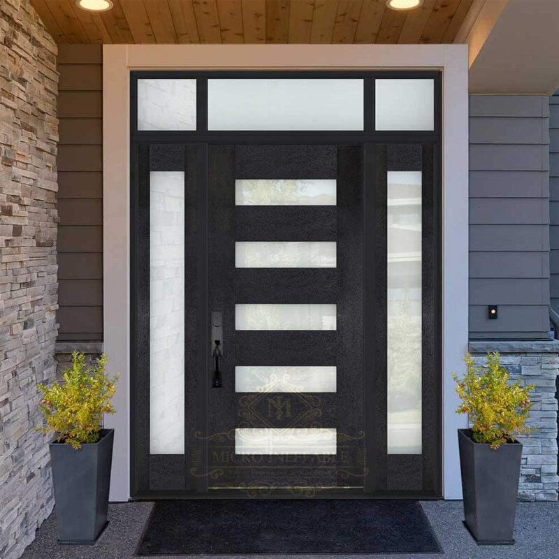 Porta de entrada de metal de aço inoxidável antiroubo, porta principal moderna, segurança exterior Design, estilo luxuoso chinês