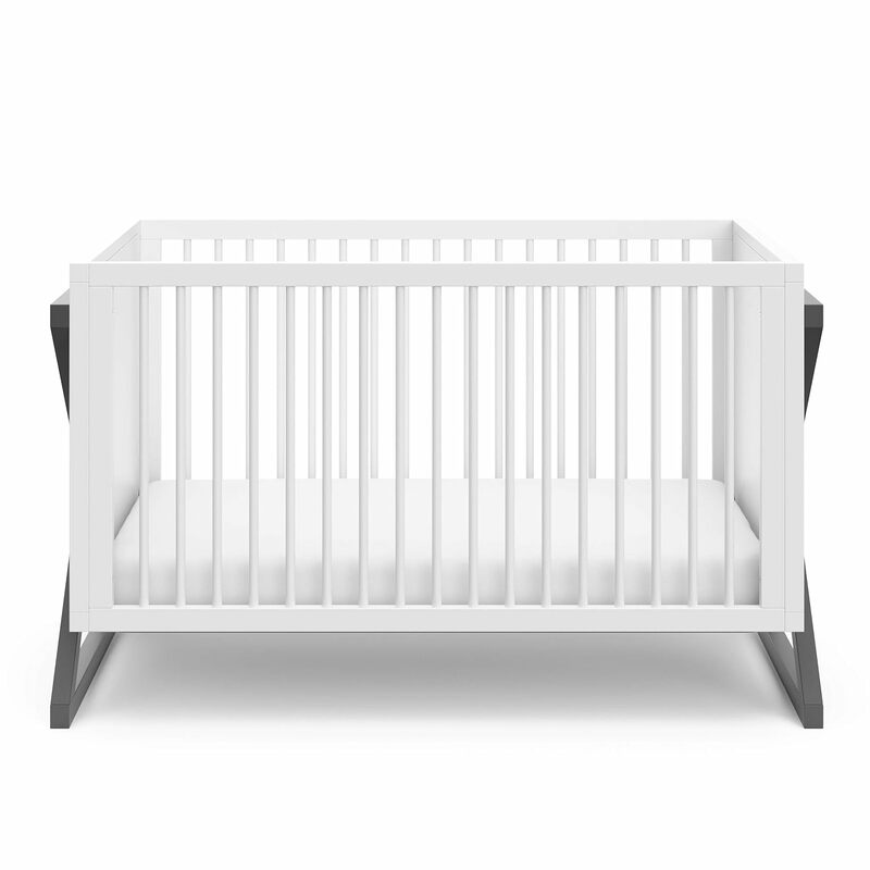 Łóżeczko rozkładane Storkcraft Equinox 3 w 1 (szare) – łatwe konwertuje łóżko dziecięce i leżak, 3-pozycyjny materac regulowany