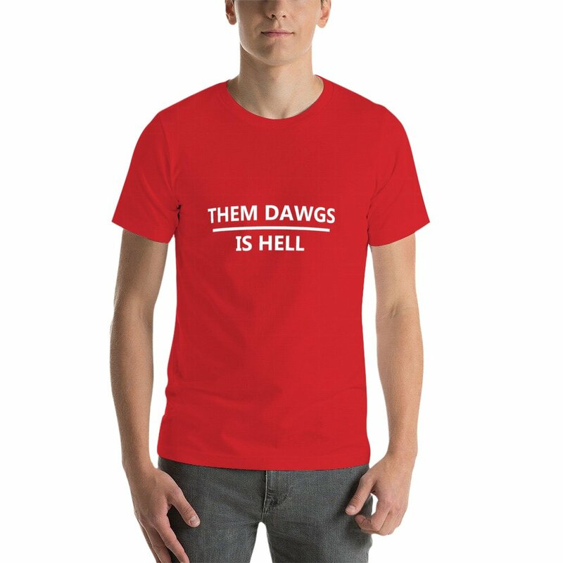New Them Dawgs Is Hell, t-shirt sport fan t-shirt plus size top t shirt uomo uomo workout shirt