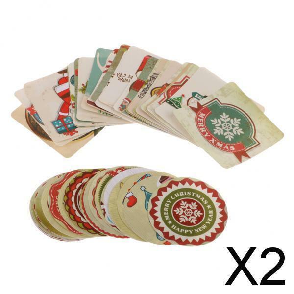 2X 46x Christmas Stickers Decals Sealing Packing Gift Sticker 38mm Multi-Color