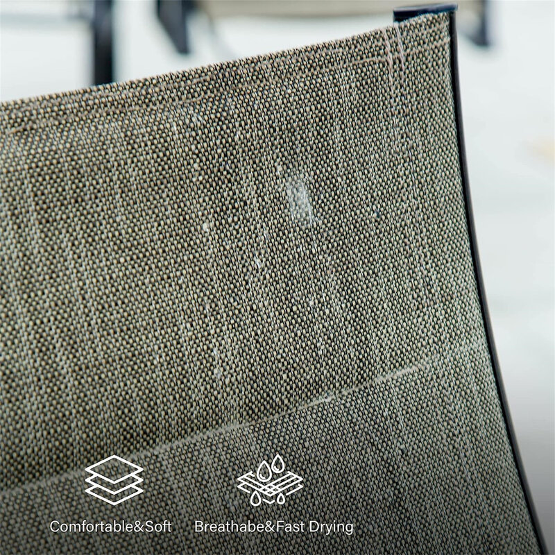 Elegante graue Terrassen-Esszimmers tühle mit 2 stilvollen Bistro-Sesseln mit Textilene-Mesh-Stoff, stabilem Metallstahl-Rahmen