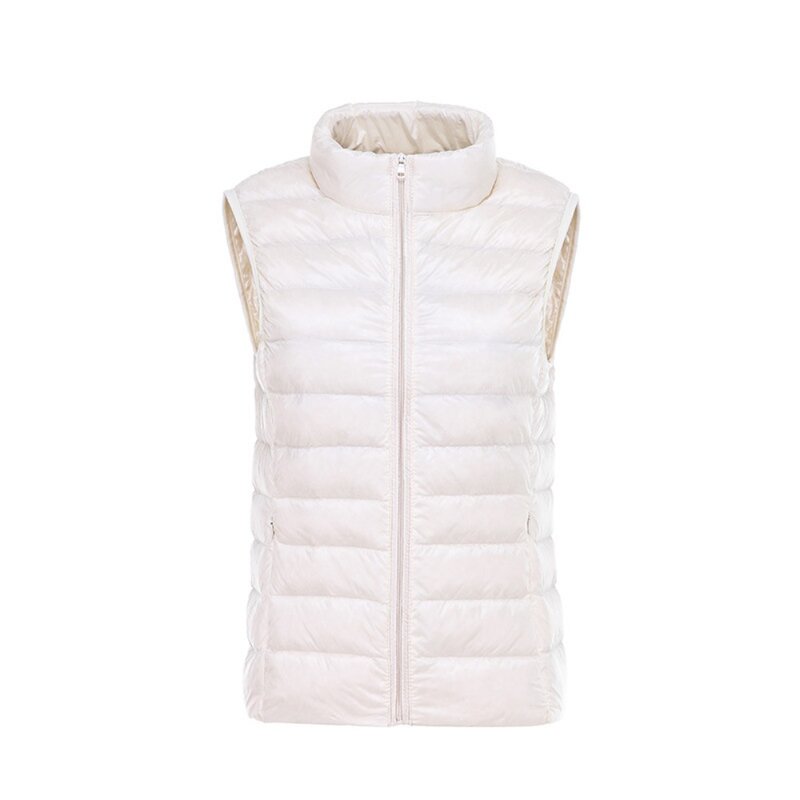 Dames Ultralicht Donsjack Vest Herfst Winter 2023 Lichtgewicht Wit Eendendendons Vest Jas Mouwloos Warm Winddicht Vest