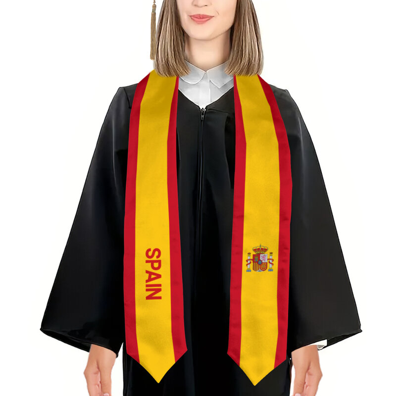 More design Graduation shawl Spain & United States Flag Stole Sash Honor Study Aboard International Students