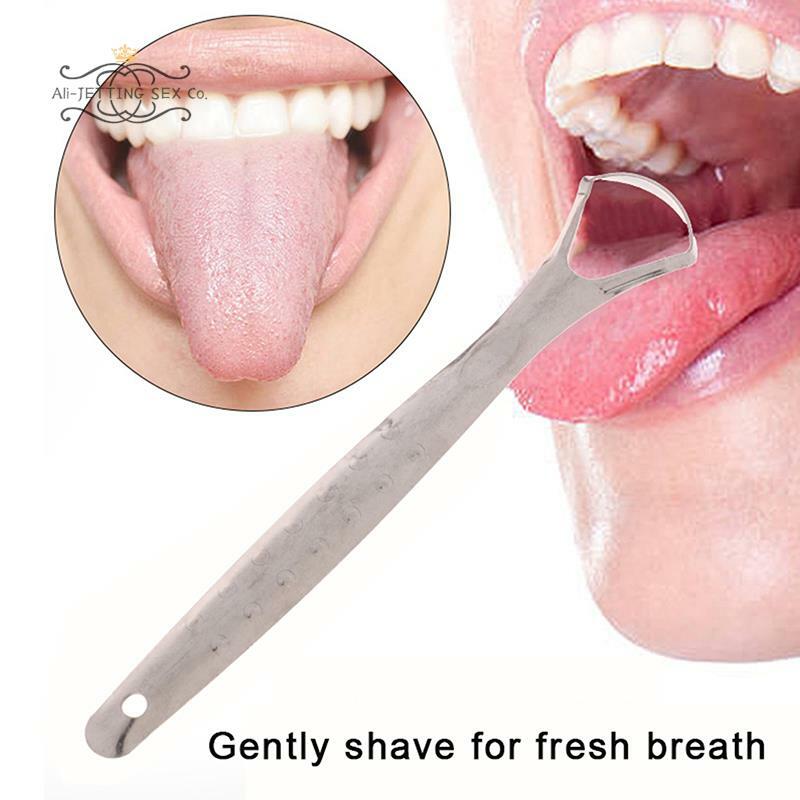 Raspador De Língua De Aço Inoxidável Profissional, Lavável Tongue Scrapper, Ferramenta De Limpeza De Higiene Oral