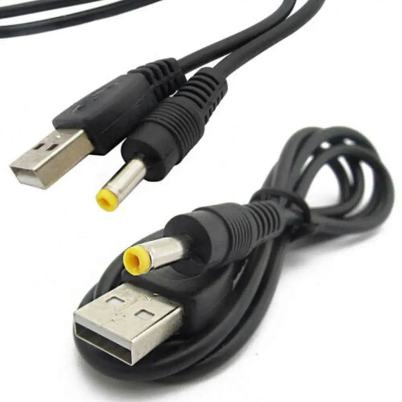 USB-DC 전원 충전 케이블 충전 코드, PSP 1000 2000/3000, 4.0x1.7mm 플러그, 5V 1A 전원 충전 케이블, 80cm, 5V, 1 개