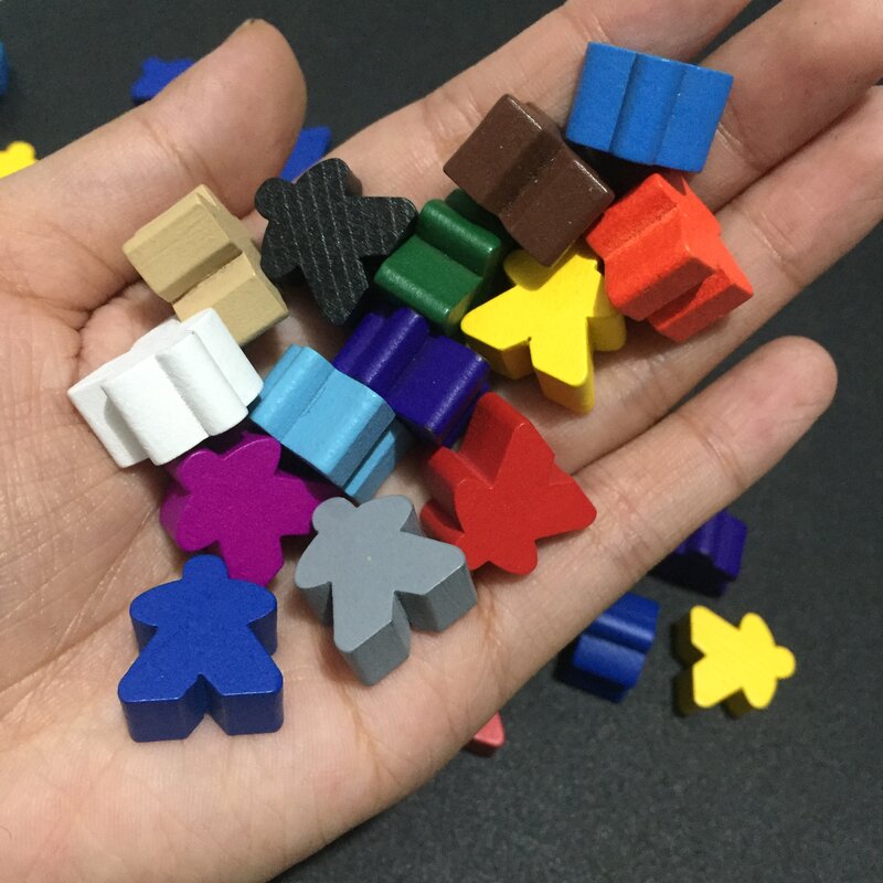 100 Wooden Meeples 14 colors 16mm Extra Board Game Pawns Pieces Replacement Tabletop Gaming components and Upgrade Accessories