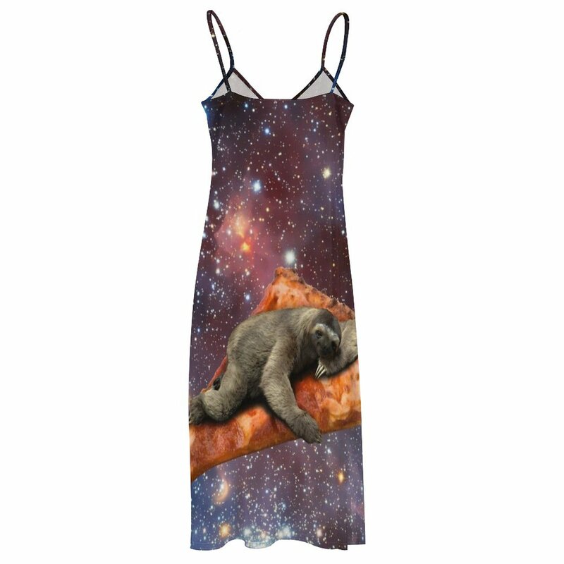 Vestido sin mangas de Pizza Sloth In Space para mujer, vestidos de novia, verano 2024