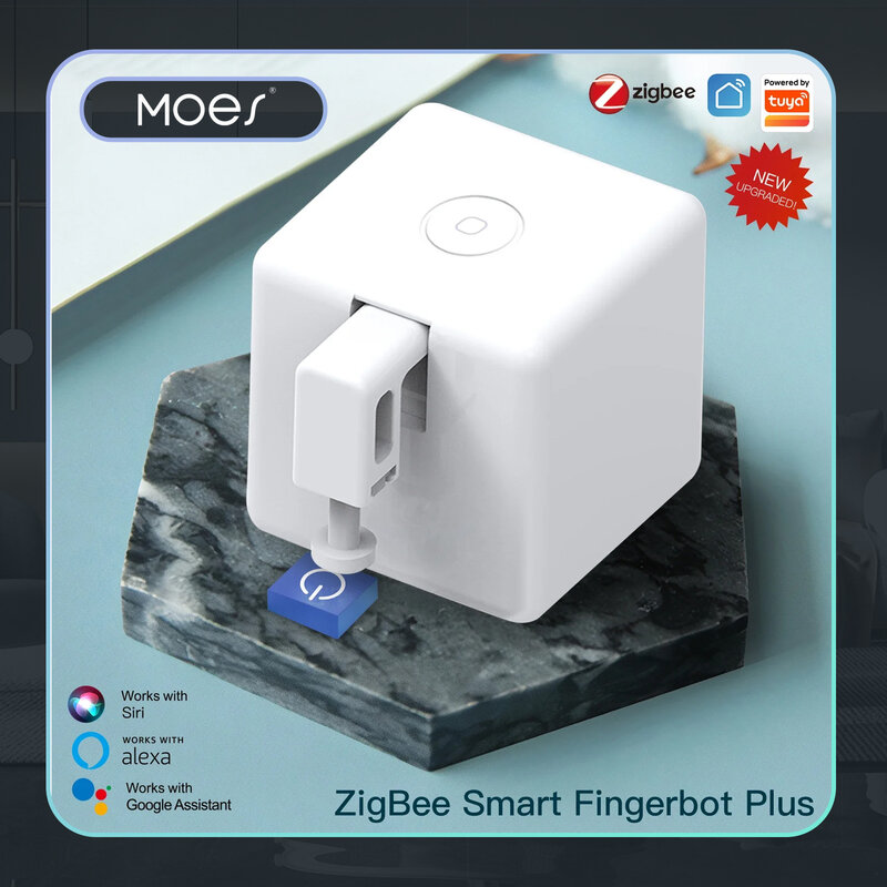 ปุ่ม fingerbot Moes Tuya Pusher ใหม่หุ่นนิ้วมือ ZigBee สมาร์ทแอปสวิตช์อัตโนมัติควบคุมด้วยเสียง Alexa Google Home