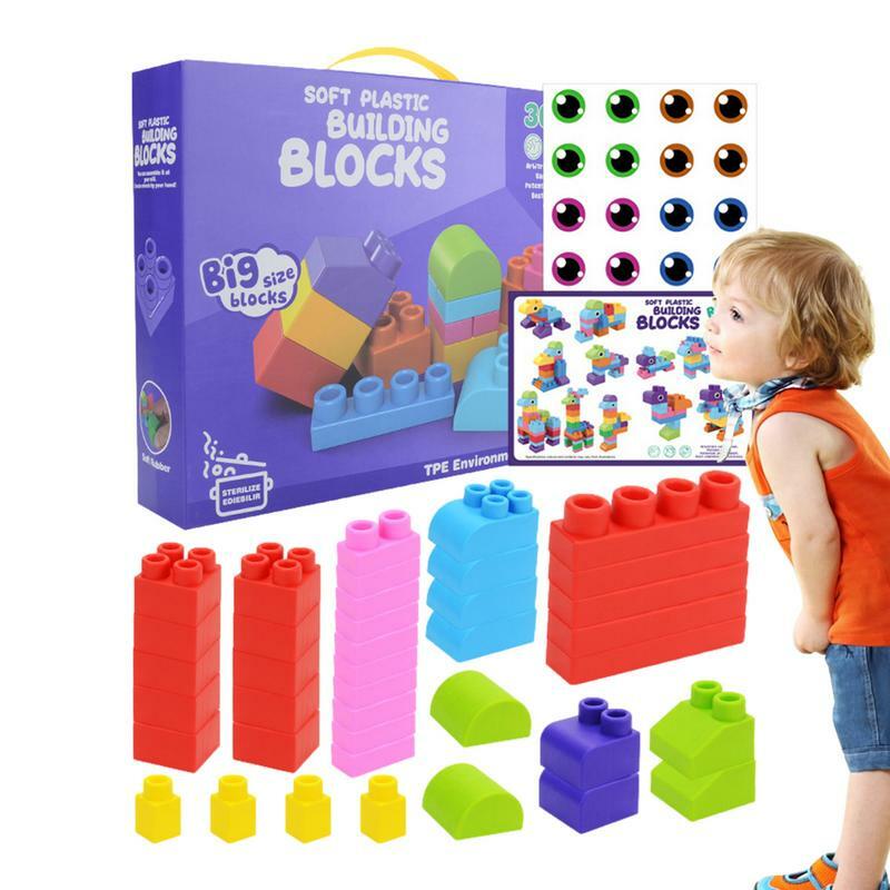 Juegos de bloques de construcción suaves para niños, juegos de bloques apilables suaves, juguetes de construcción de Aprendizaje Temprano grandes educativos para niños
