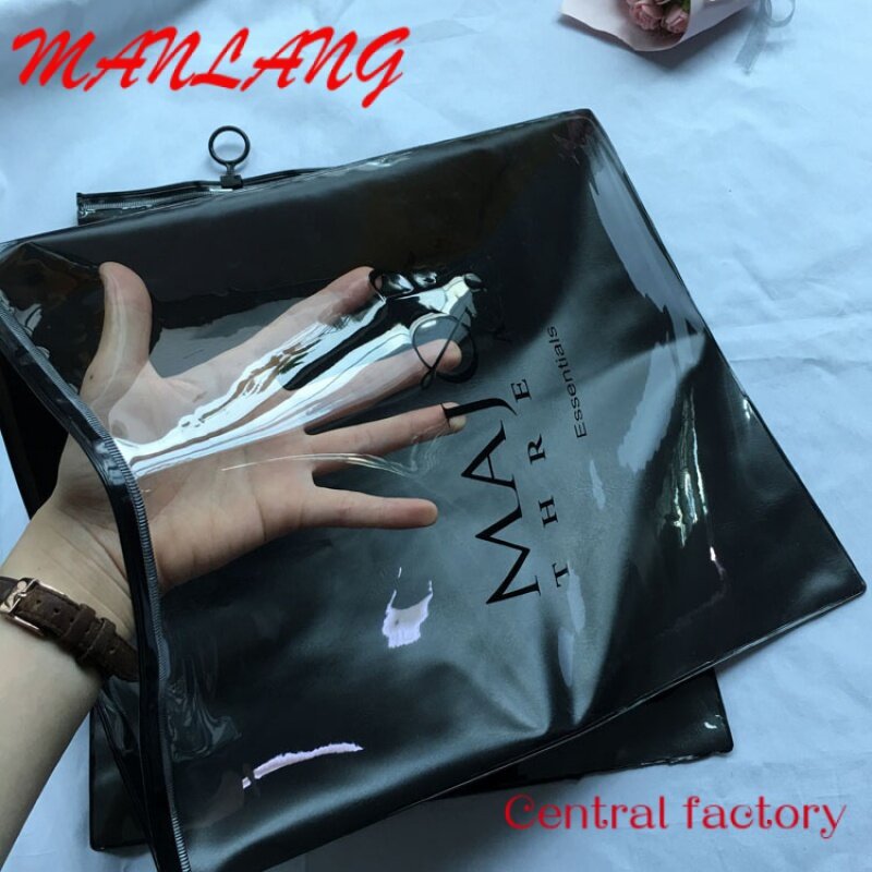 Custom  Pvc packaging bags with ziplock for t-shirt custom logo frosted zipper plastic Matte clothes package pouch bag