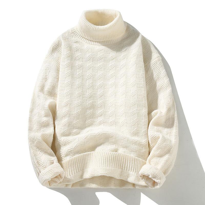 Swetry męskie 2023 zimowe new arrival jednolity kolor gruby sweter męska moda swetry jesienna męska wełniane swetry rozmiar M-3XL